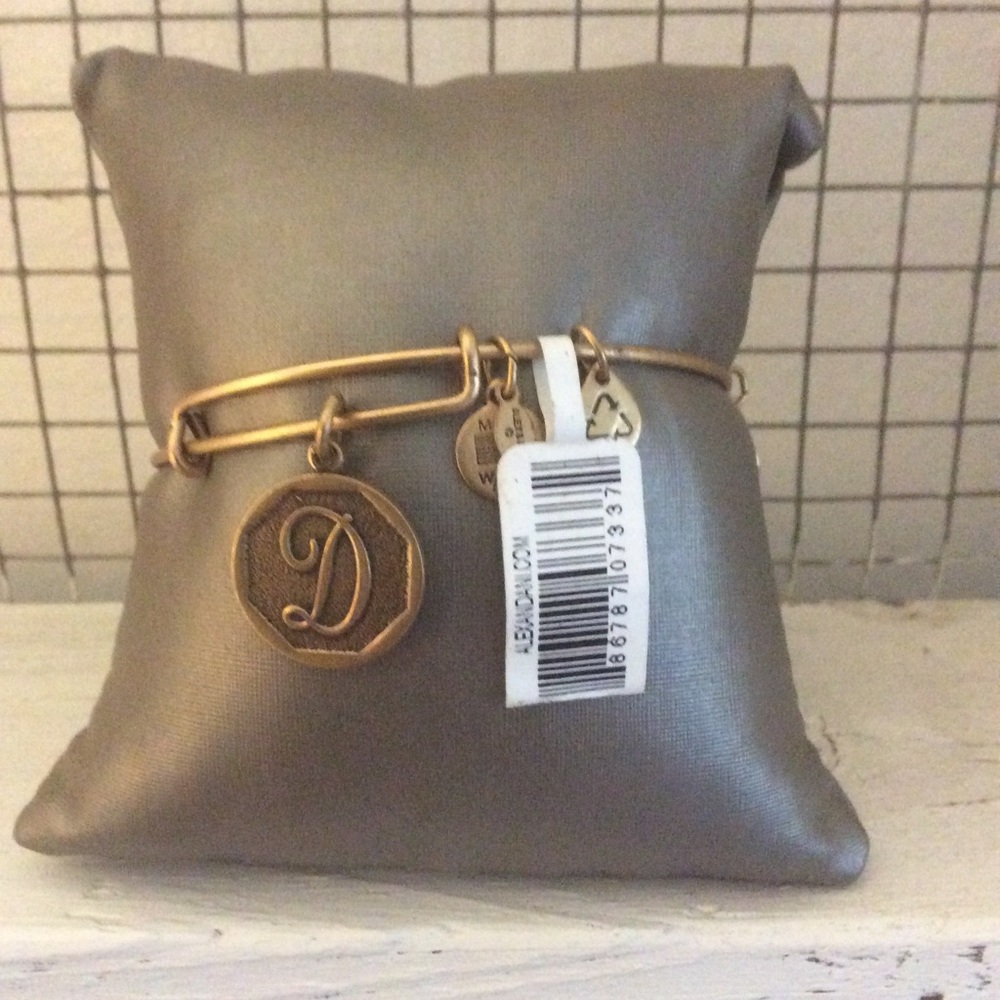 Alex and ani yellow letter D initial bracelet